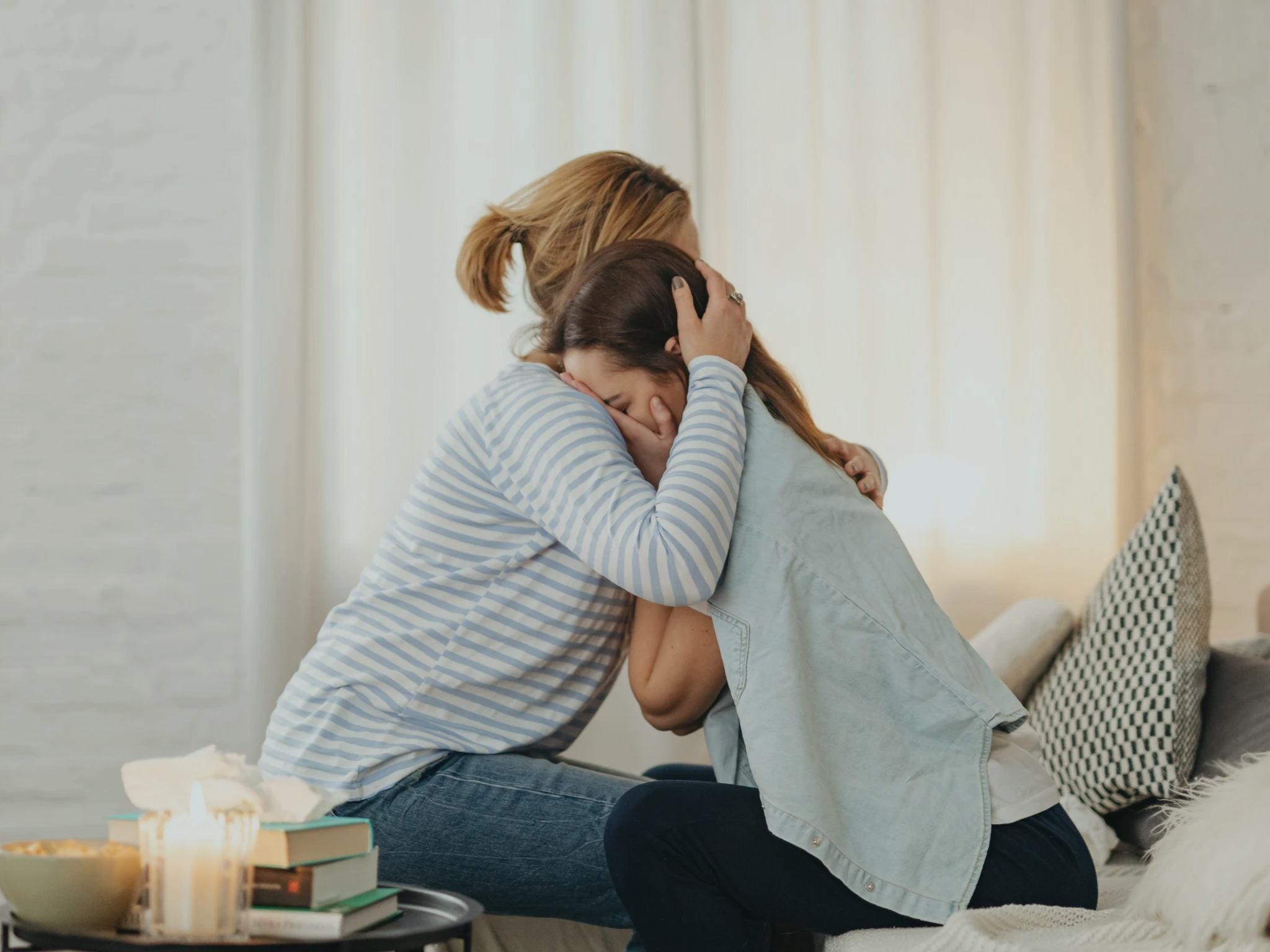 Two people embracing